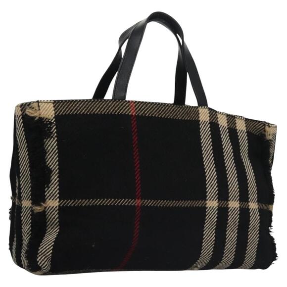 Burberry Nova Check Hand Bag Canvas Black - Picture 1 of 16